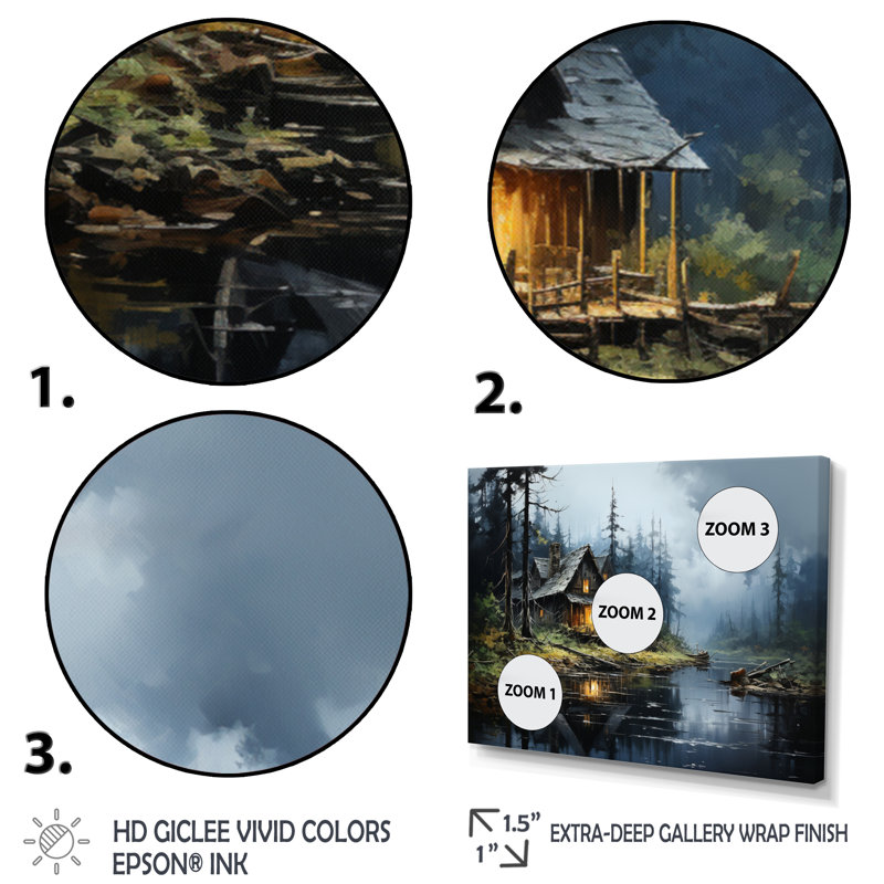 Lakehouse Shades Of Serenity IV - Landscapes Wall Decor, H 12 po x l 20 po x P 1 po, Cadre naturel flottant