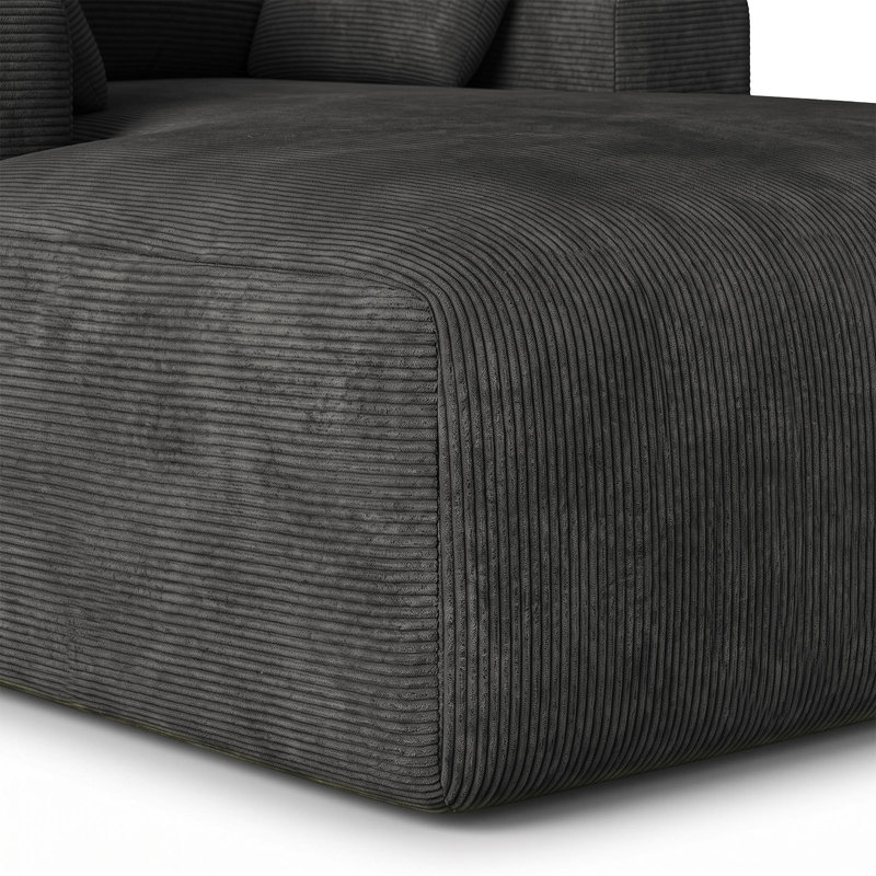 Canapé méridienne Boneless, Gris foncé