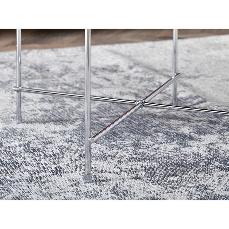 Appling Four Leg Coffee Table, 43" H x 44" W x 44"D, Silver/Chrome