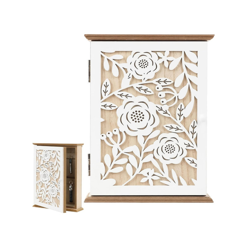 Wood Wall Organizer with Wall Baskets