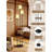 3-Tier Shelf Floor Lamp With Linen Shades, Modern Standing Lamp With Storage Shelves And Foot Switch, Multi-Head Light For Living Room, Bedroom, Office Study