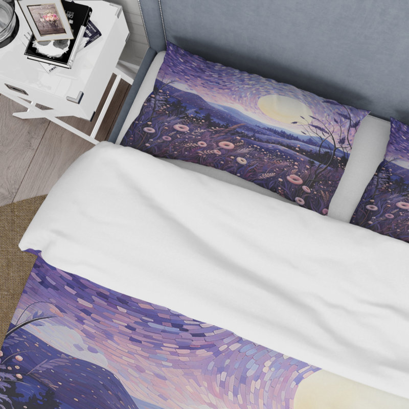 Ensemble de housse de couette Lavender Enchanting Lavender Pointillism I BeddingMicrofiber / Polyester