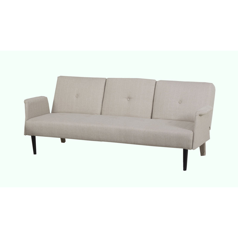 Isidore 77.17'' Upholstered Reclining Sleeper Sofa, Camel