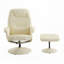 Fauteuil inclinable contemporain en cuir 29,5 po avec repose-pieds pivotant en métal-2056658734