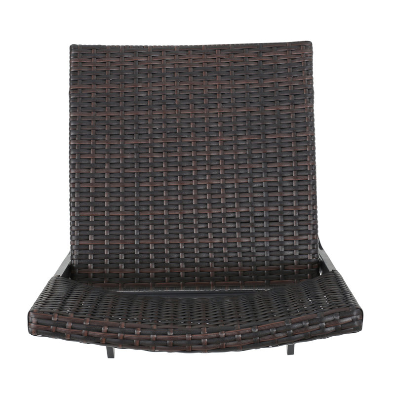 Ensemble de 2 tabourets d'extérieur en rotin