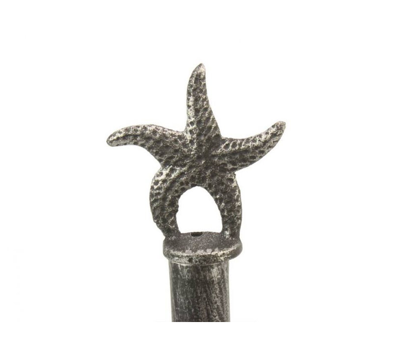 Porte-essuie-tout autoportant en fonte Starfish, Argent antique