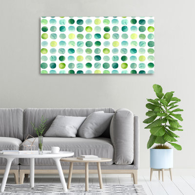 Green Dots - Wrapped Canvas Print