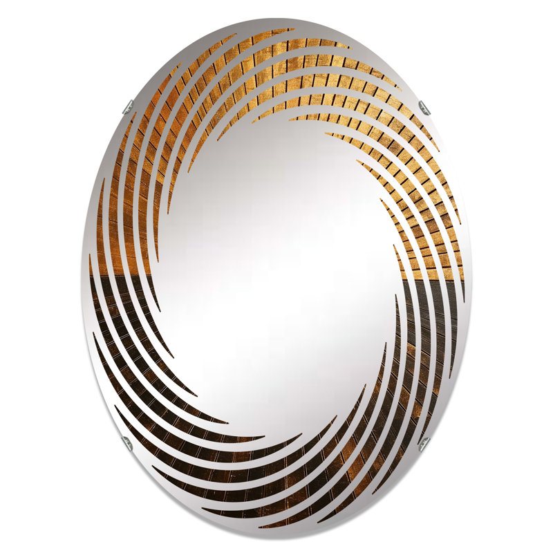 Bronze brillant Symetry IV - Miroir mural en spirale MIR105894 O, L 20 po x H 30 po