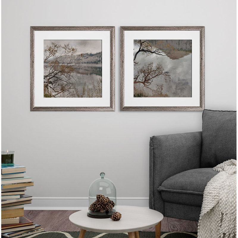 " Warm Afternoon " 2 - Pieces, Brown Framed