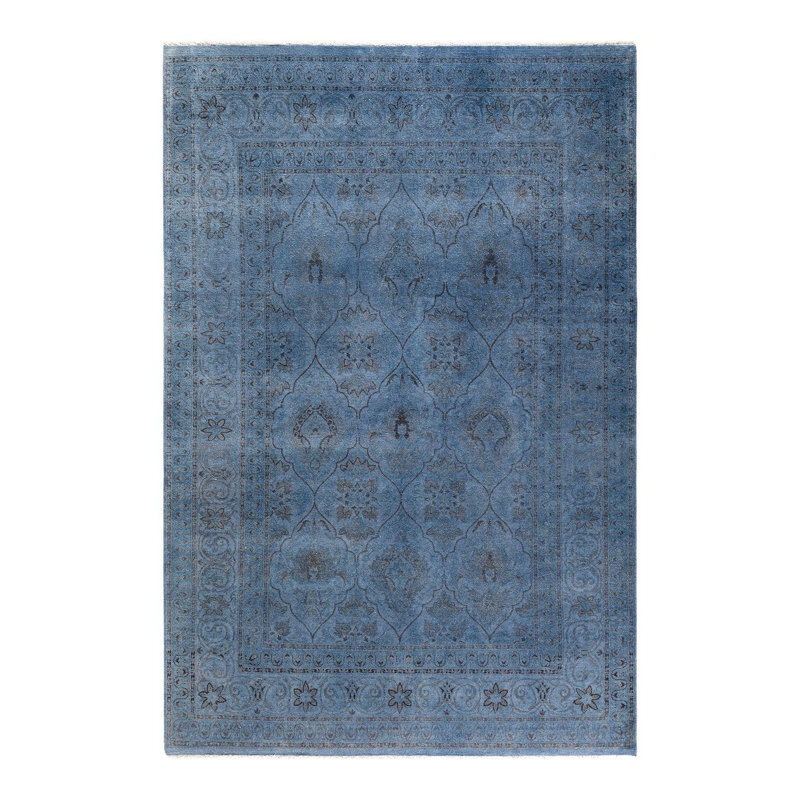 Coderre One-of-a-Kind Rectangle 6' 2" X 8' 10" New Age Wool Area Rug Grey
