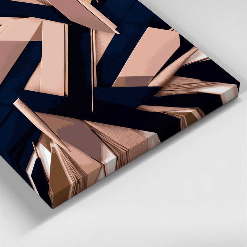 «Geometric Abstraction 88», art mural sur toile bleue, H 8 po x l 10 po