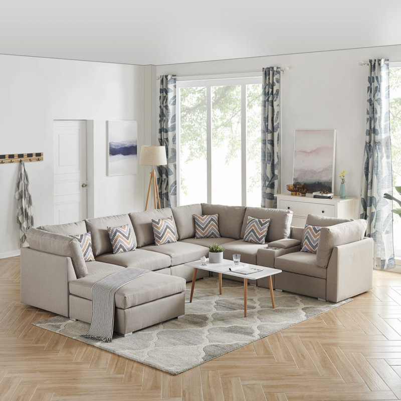 Canapé modulaire réversible en tissu Rachit Amira