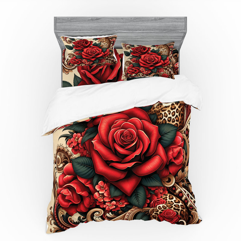 Ensemble de literie léopard Ambesonne et beige caramel vermillon, King Duvet Cover + 3 Additional Pieces