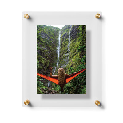 Clear UV-Grade Acrylic Modern Floating Picture Frame - Gold