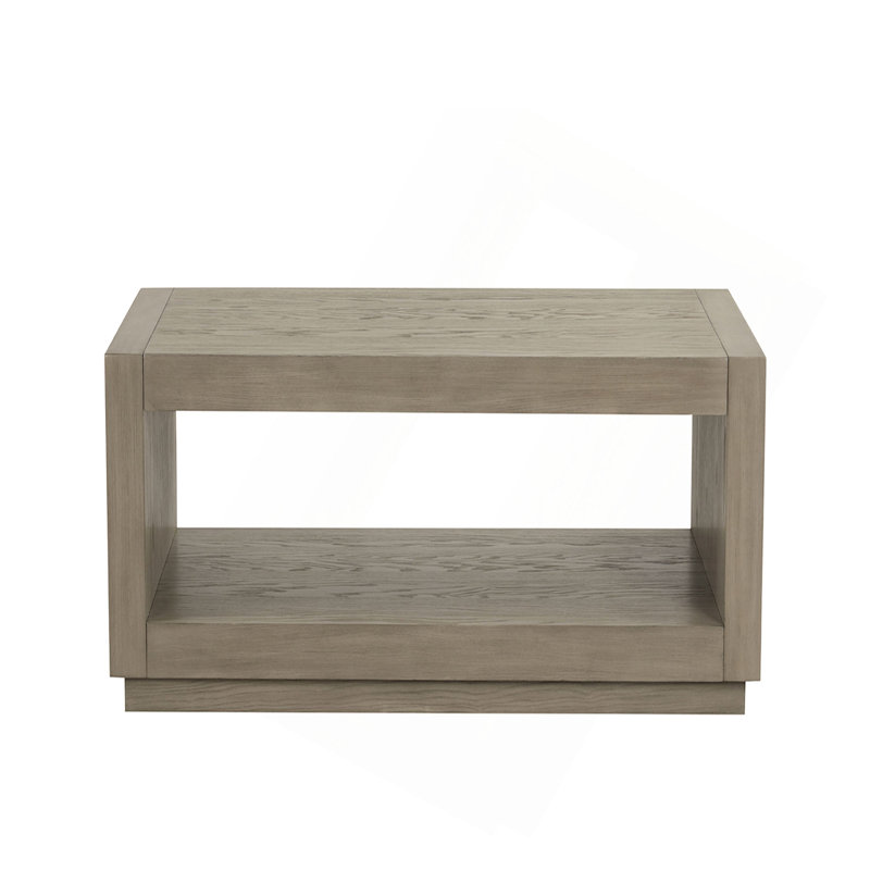 Table basse rectangulaire avec socle et tablette inférieure ouverte