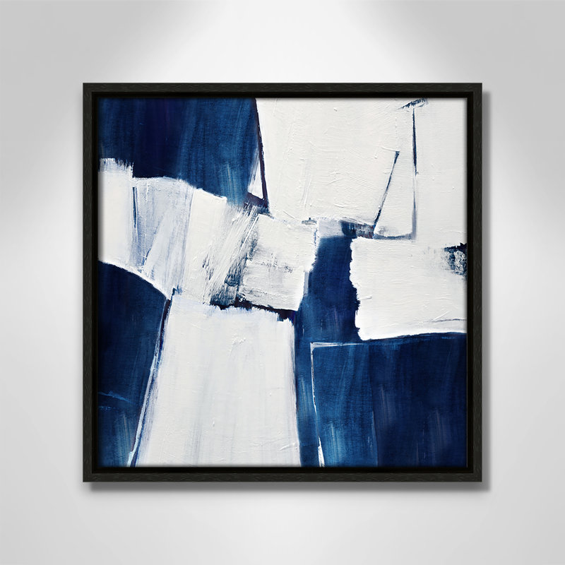 «Blue Midnight Plateau I» par Judith Shapiro, Espresso, H 13,5 po x l 13,5 po