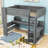 Jazlena Wood Loft Bed with Desk and Drawer, Shelves-368153754