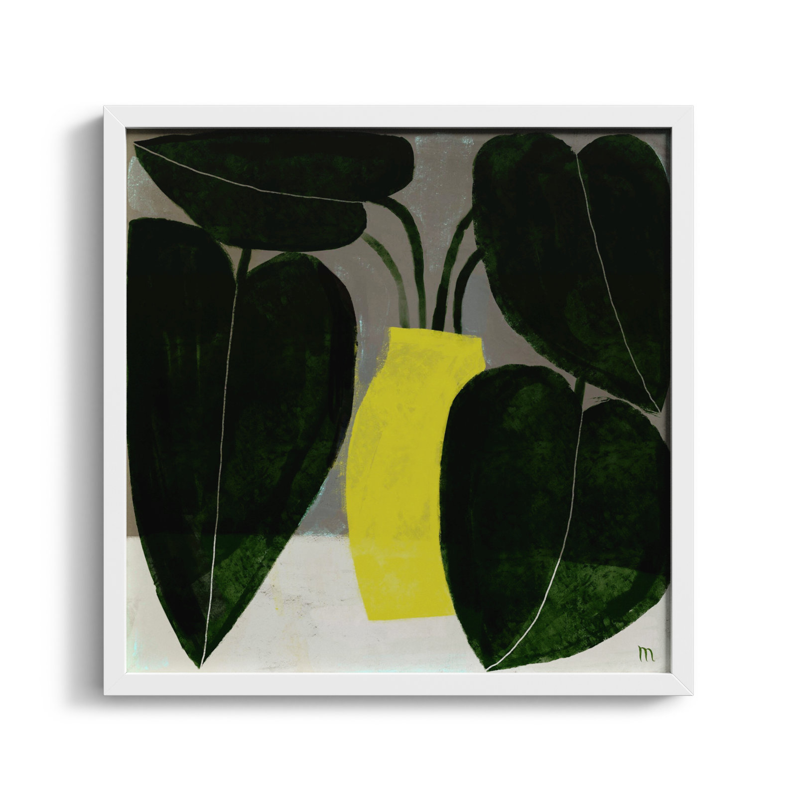 Plant #7 by StudioM, White, 16" H x 16" W x 1.25" D