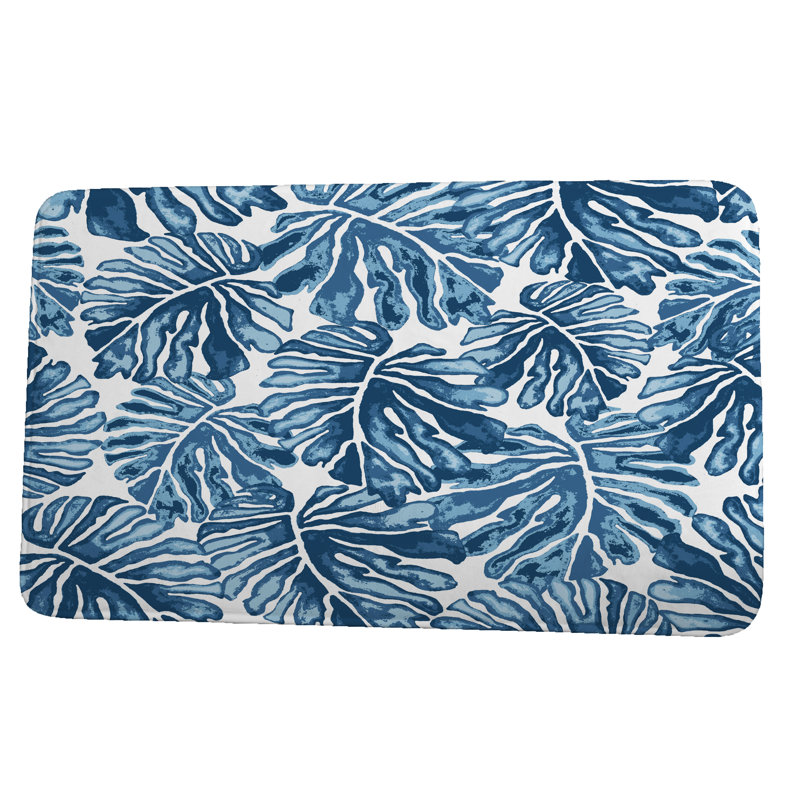 Herrera Non-Slip Bath Mat, 24" W x 17" L, Blue