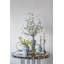 Vase en porcelaine à motif floral - 9 po de diamètre x 11 po - bleu / blanc