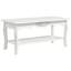 Jazmin 2 Tier Wooden Coffee Tea Table End Table Storage Shelf 94Lx44Wx42H White