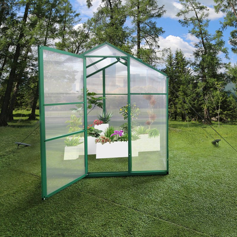 Cadre en aluminium robuste et panneau en polycarbonate pour abri de plantes toutes saisons 6 x 6 pi Gain Hauteur Wind Windhouse