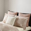 Édredon très grand / très grand en coton - couleur rosé, bâche cachée pour une forme géométrique de couette à finition de couette, tissu respirant, style luxueux-120945393