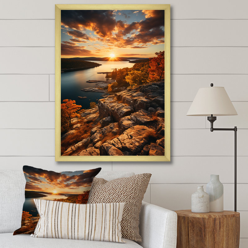 Paysage du Maryland sur toile, H 32 po x l 16 po x P 1 po, Encadrement doré