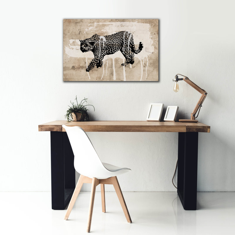 «Leopard» par Erin Clark, art mural sur toile, H 26 po x l 40 po x P 1,5 po