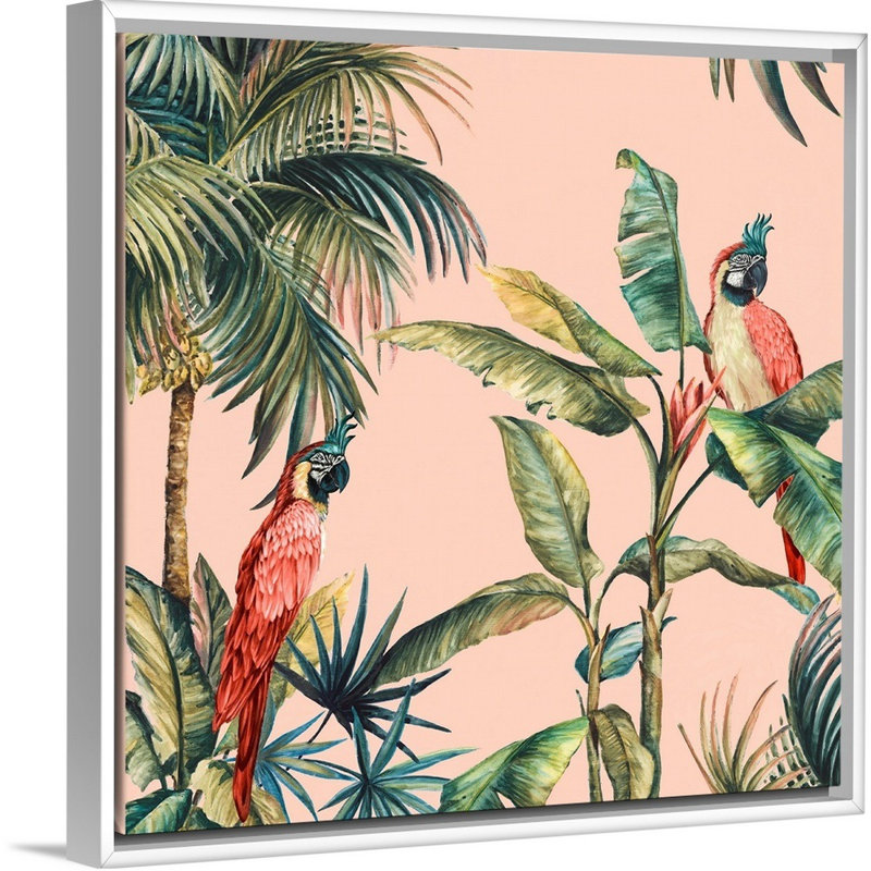 «Tropicano II» par Eva Watts, reproduction d'art sur toile, Cadre blanc, H 26 po x l 26 po x P 1,75 po