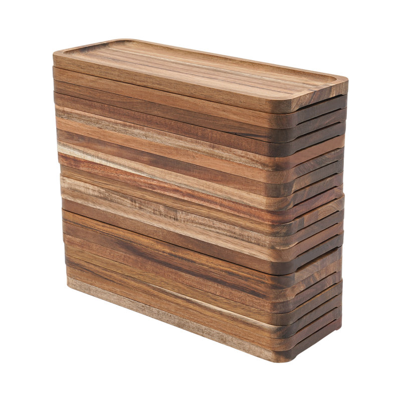 20Pcs Multi-Function Rectangular Wooden Serving Trays