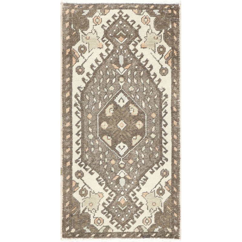 One-of-a-Kind Hand-Knotted 1960s Oushak Yastic - 1'7" x 3'1"