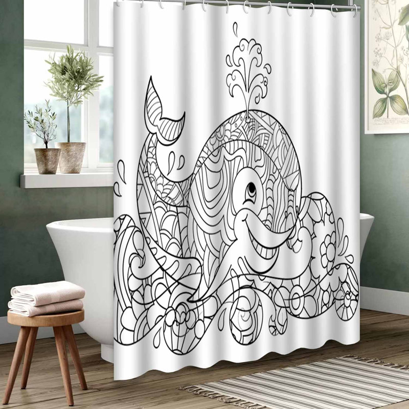 Rideau de douche bleu imperméable, rideaux de douche pour la salle de bain avec 12 crochets, 72" L x 78" W