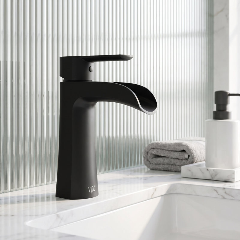 Paloma 7" H Single Handle Single Hole Bathroom Faucet, Matte Black