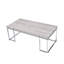 Table basse en chêne naturel et chrome avec base en métal