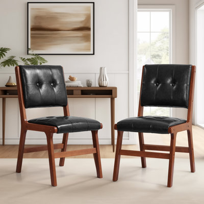 Tufted Faux Leather Upholstered Dining Chair