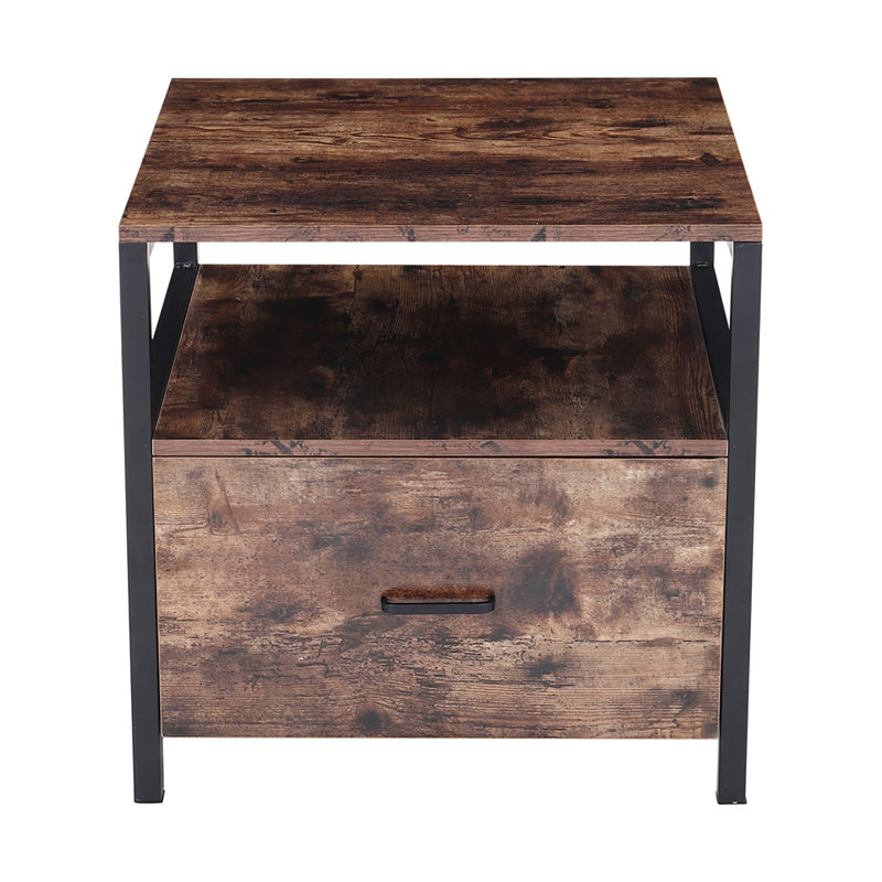 Biao 55cm W Metal Bedside Table, White