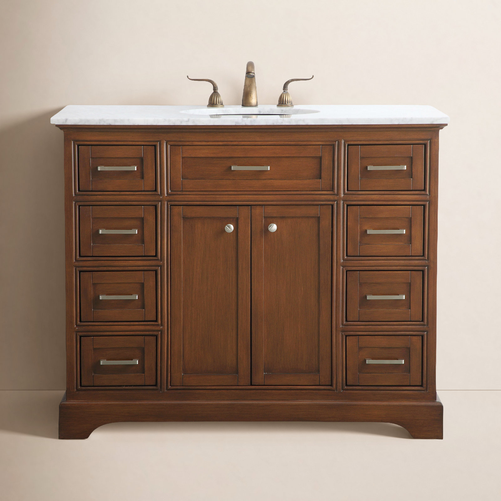 Hermes 42" Single Bathroom Vanity, Teak