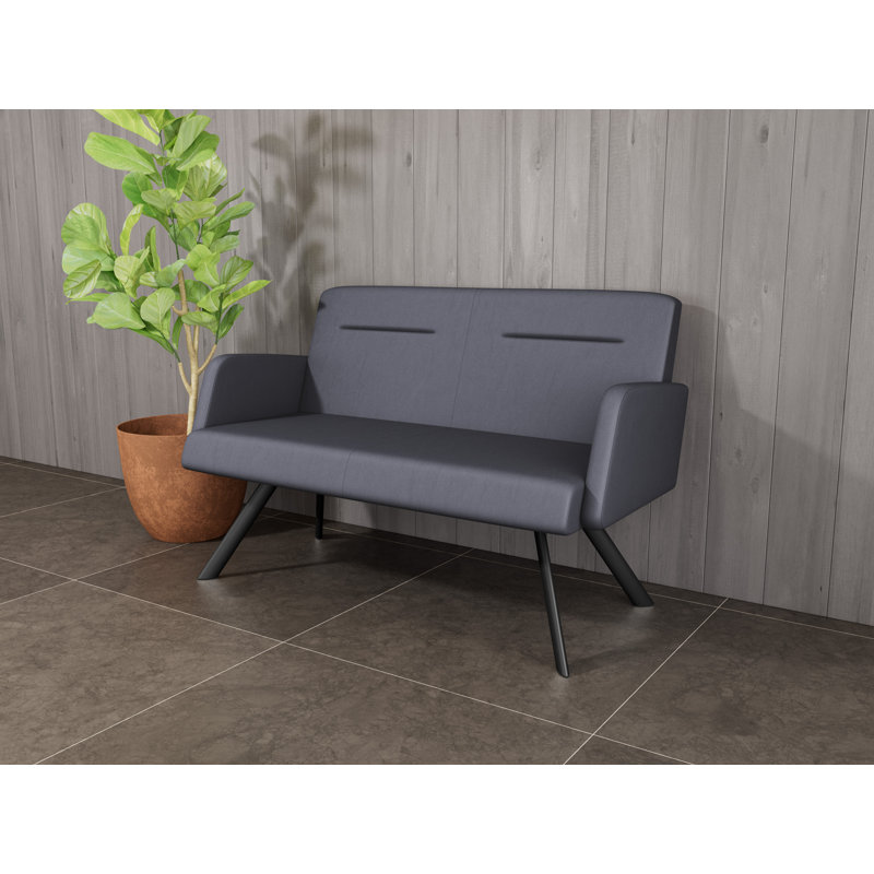 Causeuse Willow, Noir, Chambray écume de mer, Yes