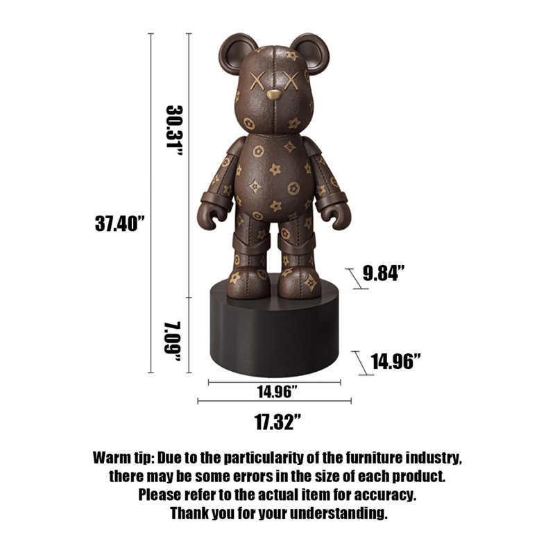 37.4" Brown Resin Decorative Objects