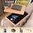 Bamboo Couch Arm Table With 360° Rotating Phone Holder & Hidden Storage Box,Non-Slip Sofa Arm Tray Fits Narrow And Sectional Sofa,Adjustable Armrest Tray Table For Couch