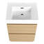 Meuble-lavabo de salle de bain 24 po avec lavabo simple. Tiroir double, autoportant. Perspectives élégantes, meuble-lavabo moderne encastré en bois d'ingénierie. Tiroir. Bois d'ingénierie. Style classique.-626965515-626965513