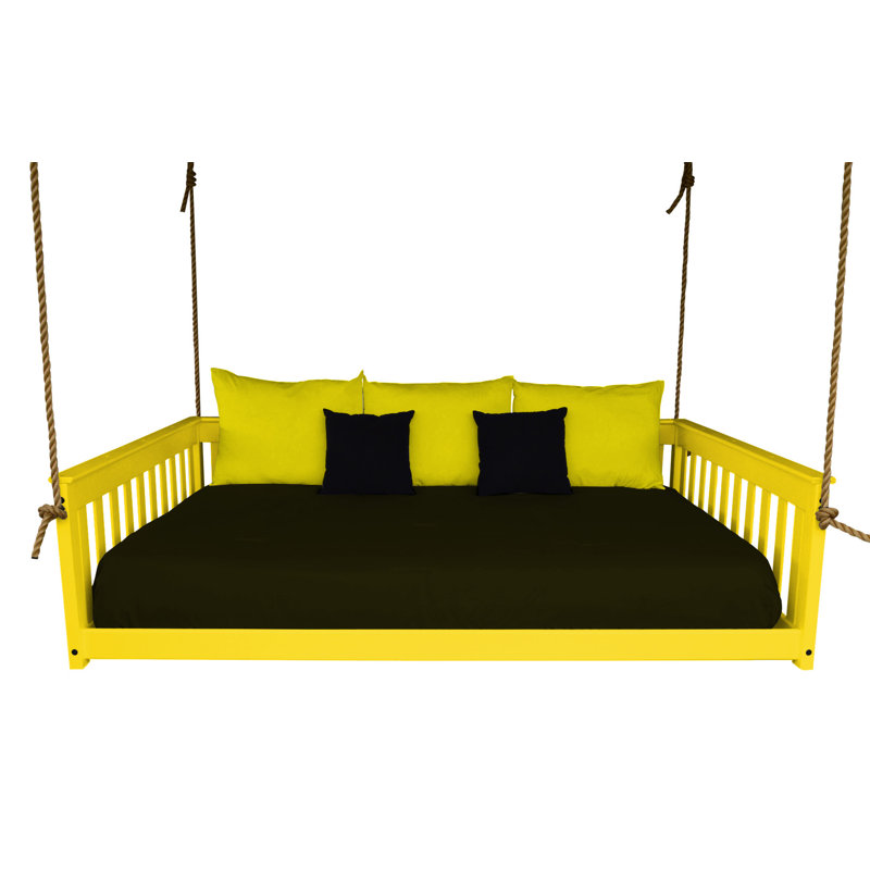 Carol Solid Wood Daybed, Canary Yellow, Full