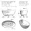 Baignoire de trempage autoportante 55 po x 30,71 po