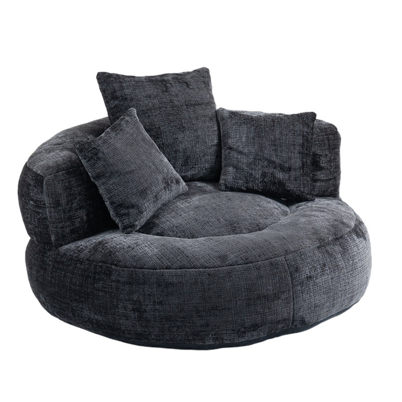 Chenille Bean Bag Lounger, Black