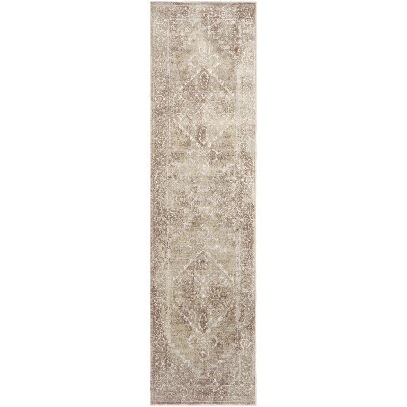 Bungalow Rose Newfields Machine Washable Rust Multicolor Vintage Indoor Rug, Runner 2' x 6'