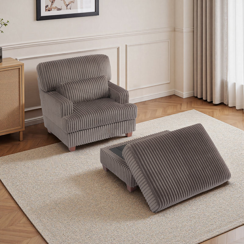 Ermia 92Cm Wide Armchair, Dark Camel Faux Fur