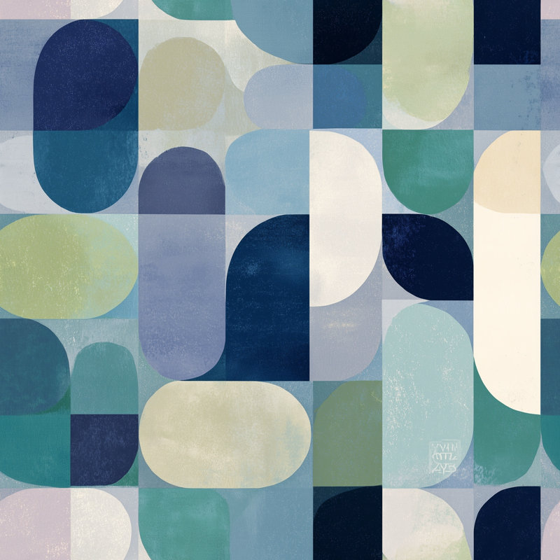 Papier peint moderne Mid Century, Peler et coller