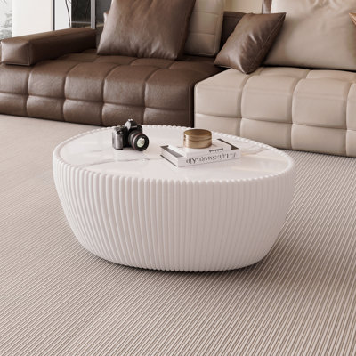 Table basse moderne en similicuir avec œufs d'oie en forme de poule blanche pour meubles de salon