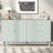 Elegant Four-Door Sideboard With Wavy Pattern Doors,Cylindrical Legs,And Sleek Metal Handles,Adjustable,Suitable For Study,Entryway And Living Room-1729911895